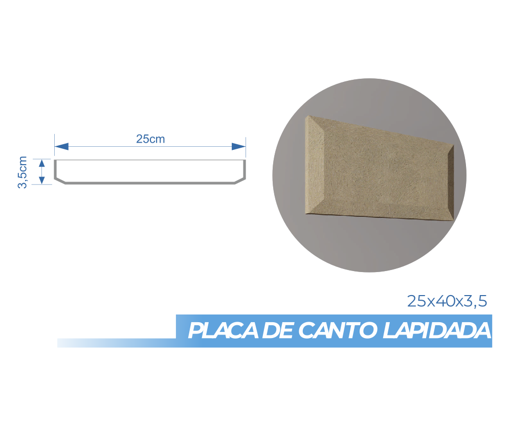 PLACA DE CANTO LAPIDADA