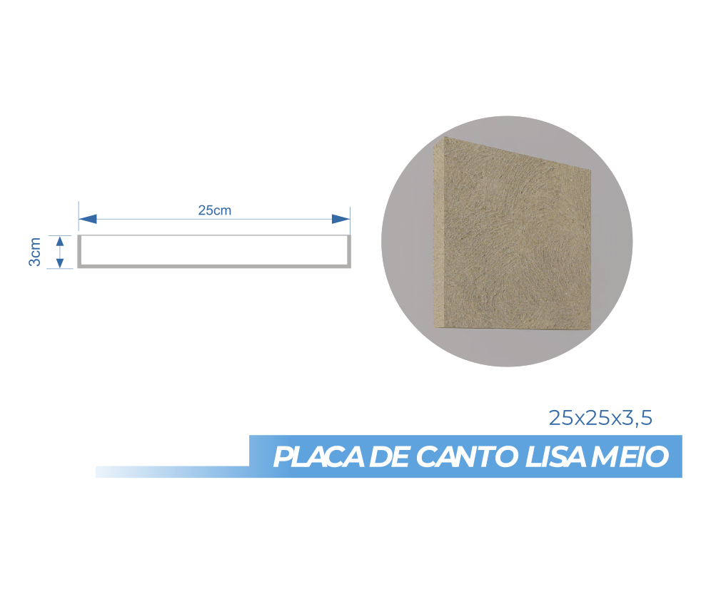 PLACA DE CANTO LISA MEIO