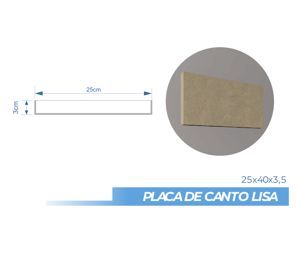 PLACA DE CANTO LISA